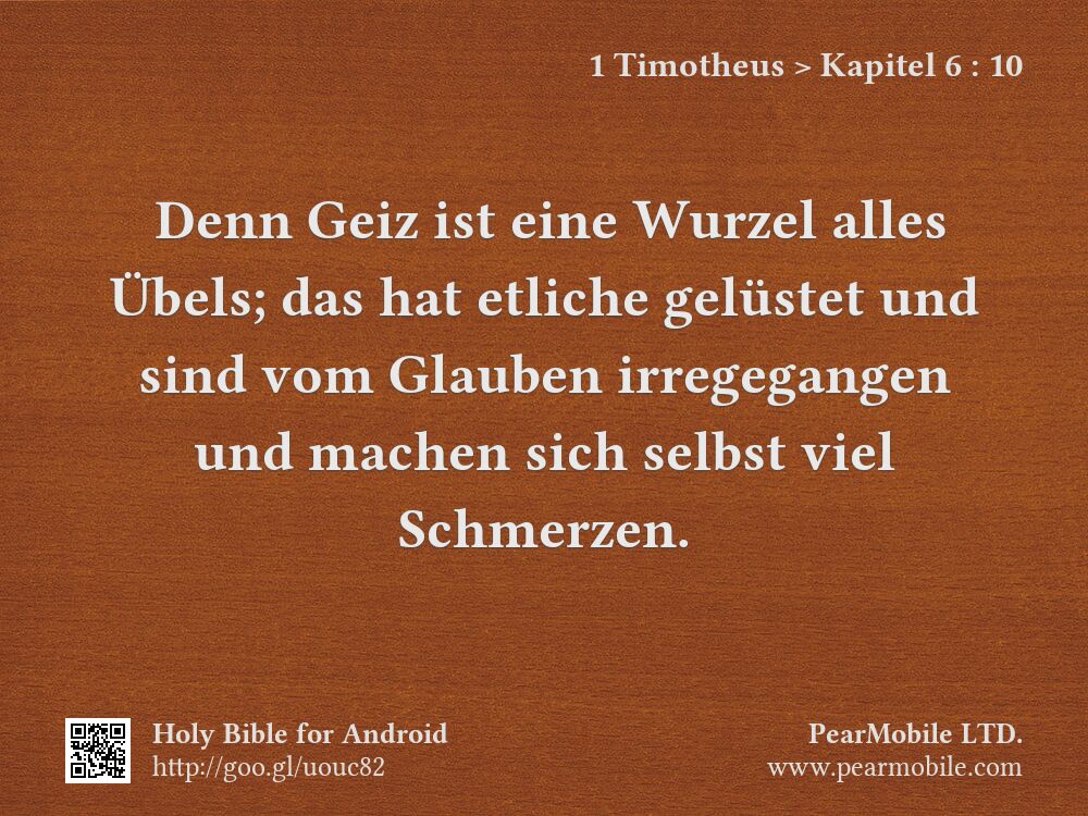 1 Timotheus, Kapitel 6:10